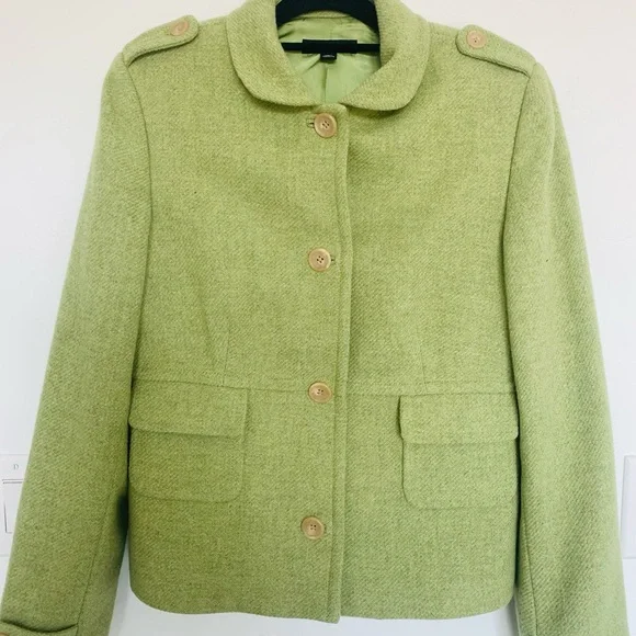 Banana Republic Lime Green Wool Woman’s  Jacket/Blazer - Picture 2 of 8